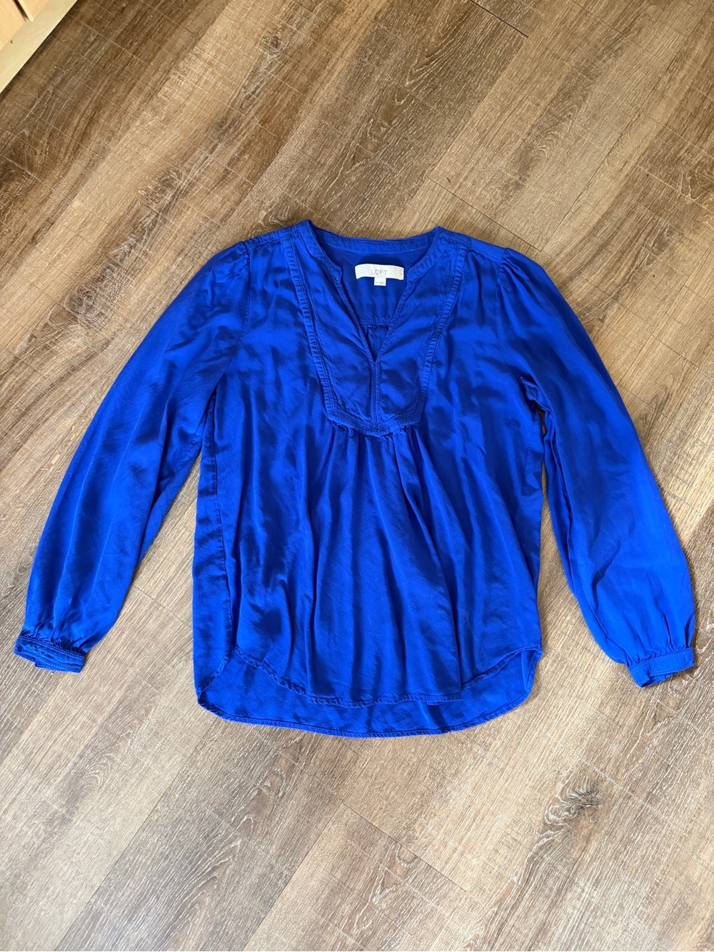 Loft Royal Blue Women's Long-Sleeve V-Neck Blouse